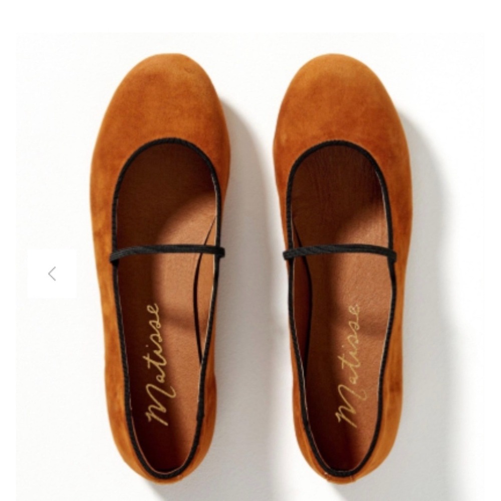 Anthropologie Matisse Scorpio Suede Ballet Flats in Tobacco Sz. 8
